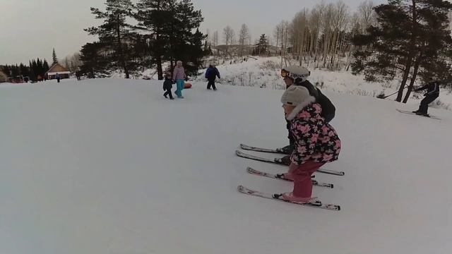 018 Алтайские Альпы. Ставлю Настю на лыжи смотреть онлайн