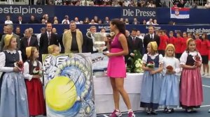 Ana Ivanovic On Court after winning 2010 Generali Ladies Linz