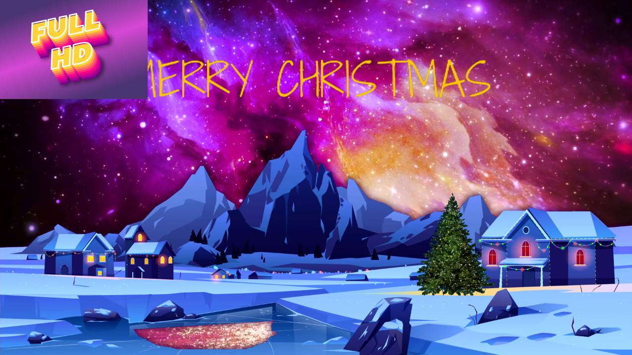 Анимационный фон "Рождество". Cartoon background "Merry Christmas".