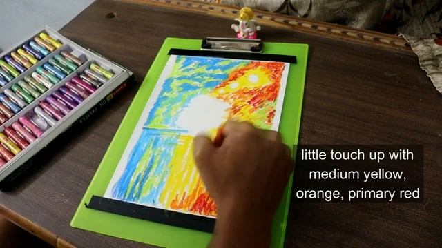 Oil pastel drawing for beginners| learn in 5 easy steps|Rainy season scenery drawing with oil paste