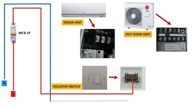 ac wire connection to stabilizer, split ac wiring diagram indoor and outdoor unit