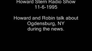 Ogdensburg, NY makes the news on the Howard Stern Show!