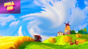 Анимированный фон "Сельская местность".
Cartoon background "Rural neighborhood".