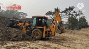 Jcb 3dx vs soil setting |AMAZING STUNT  OF JCB 3DX BACKHOE LOADER CUTTING SOIL SETTING