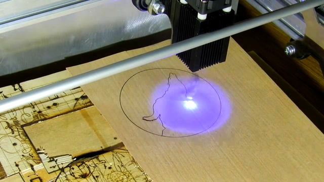 Лазерный станок 2,5 Ватт резка шпона смотреть онлайн