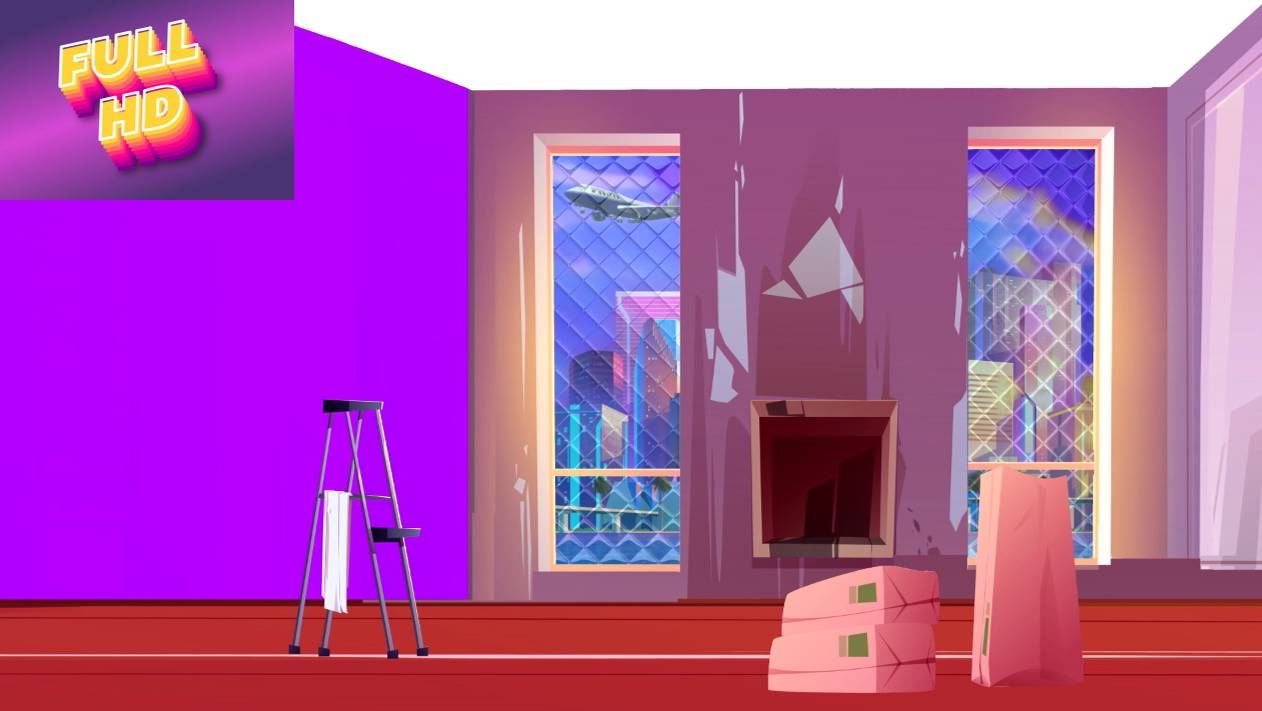 Анимированный фон "Ремонт комнаты".
Cartoon background "Room renovation".