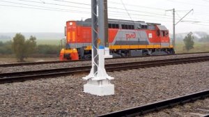 Тепловоз ТЭМ14-0005 (ТЧЭ-1) на I\/ Международном ж/д салоне "ЭКСПО 1520" в Щербинке.