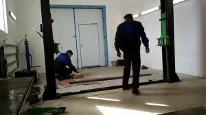 монтаж двухстоечного подъемника PULI