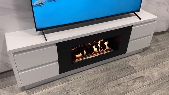 Тумба с биокамином Firelight BFPP-1700 lux белая