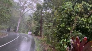 Прогулка под дождём в деревне Красная земля Индонезия. Walking in the rain.