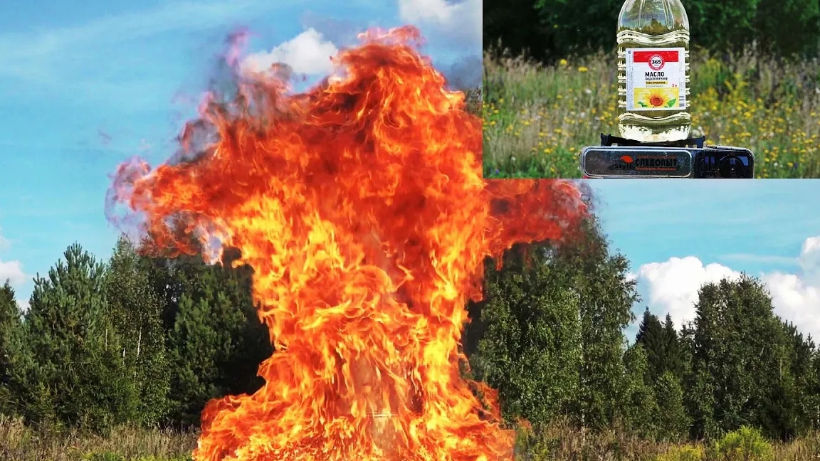 Раскаленное масло плюс вода. Ведро раскаленного масла. смотреть онлайн