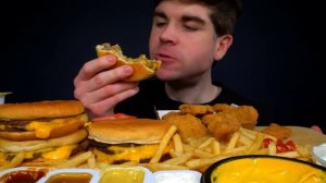 ASMR MUKBANG CHEESEBURGERS, CHICKEN NUGGETS & MCDONALDS FRIES | WITH CHEESE