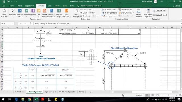 Spreader Beam Design Spreadsheet (www.thenavalarch.com) смотреть онлайн