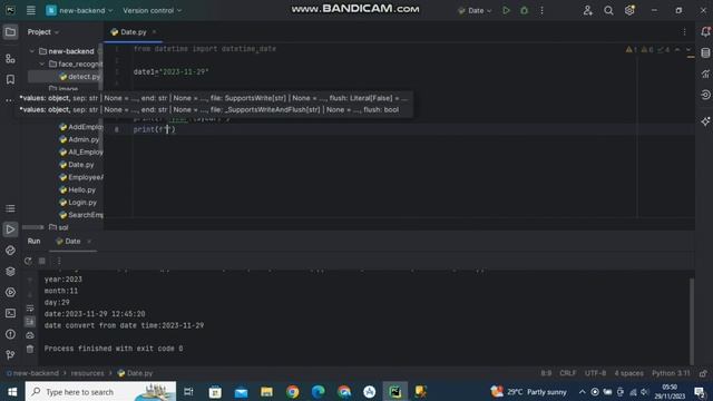 How to Split day, month, year from Datetime using python tamil