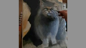 "Манул" анималистическая живопись.