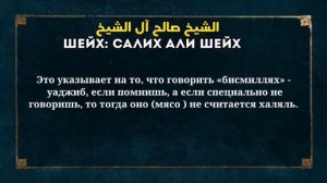 Не знал или забыл сказать «Бисми-Ллях» при жертвоприношении. Шейх Салих али аш-Шейх