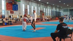 5.10.24 Алексей Погосян красный жилет 2 бой, Славянск на Кубани Тхэквондо.