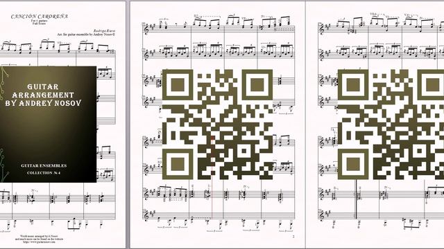 Cancion Carorena (R.Riera) Ноты для 4-х гитар