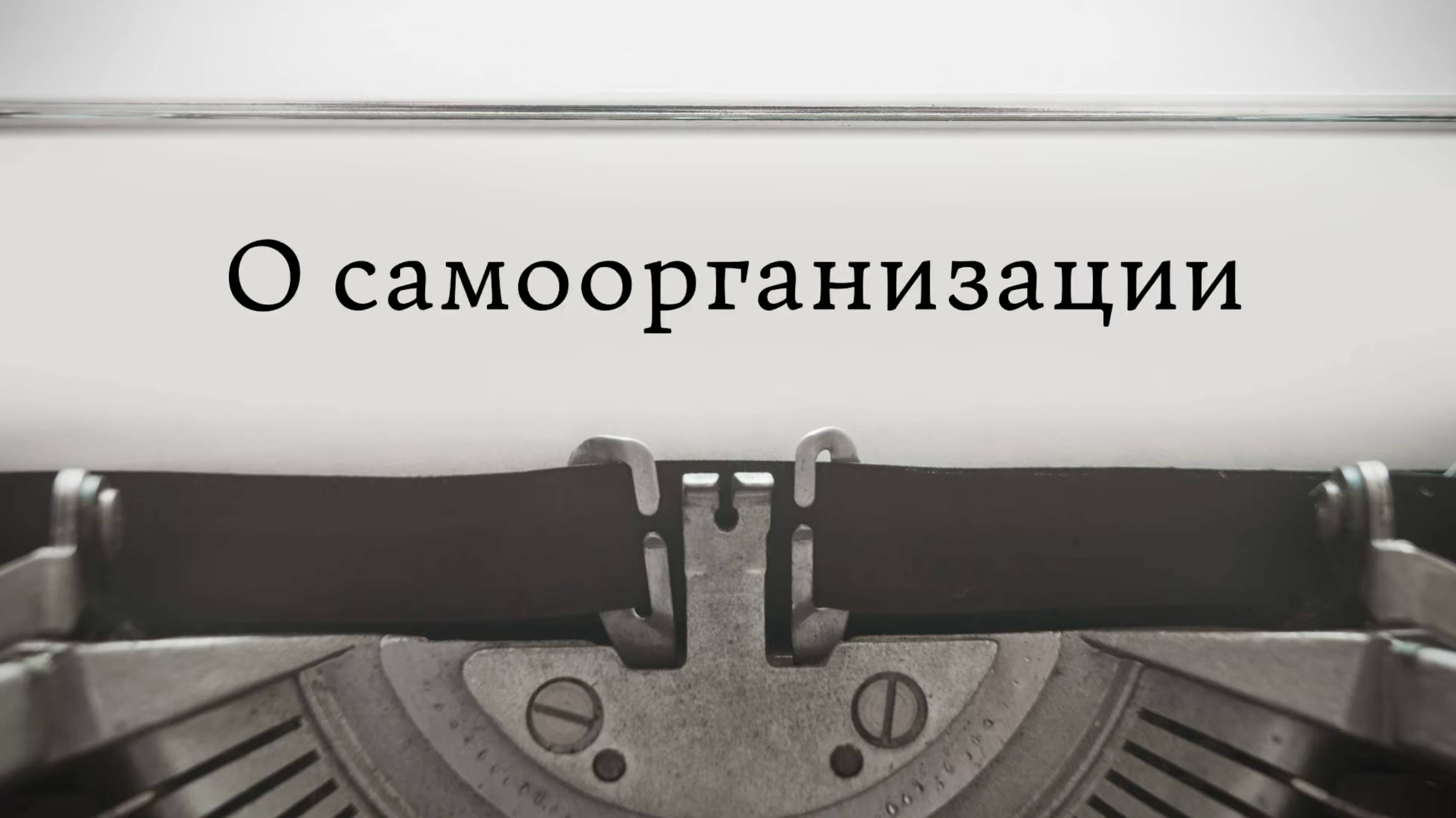 О самоорганизации
