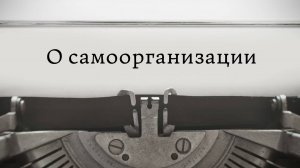 О самоорганизации
