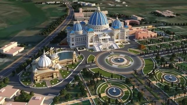 Красивый анимационный вид Храма Ведического Планетария
