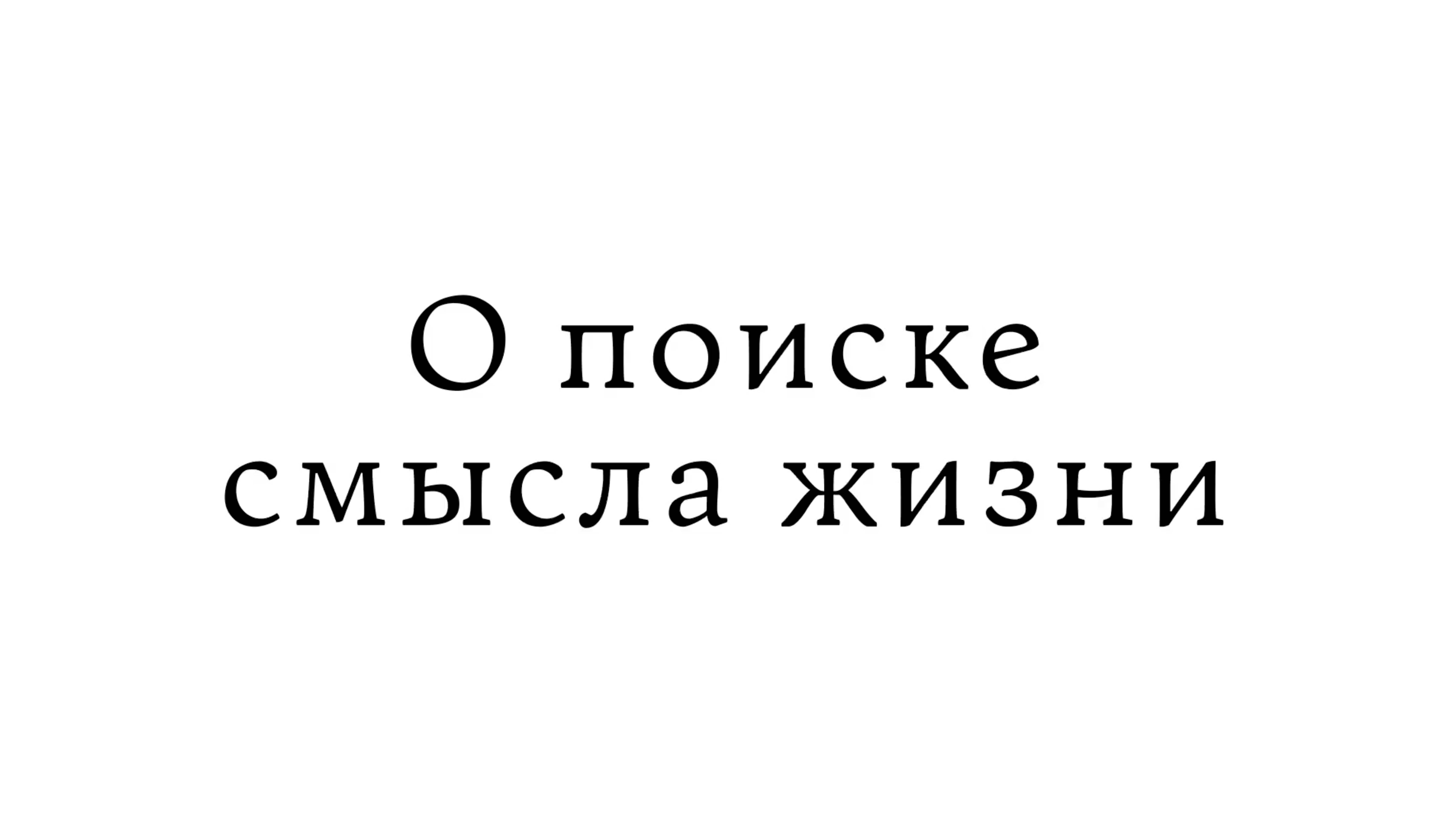 О поиске смысла жизни