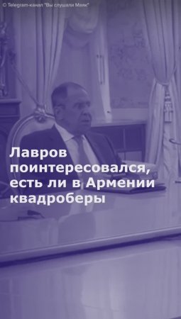 Лавров поинтересовался, есть ли в Армении квадроберы