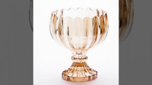 Ваза на ножке, 16-13 см, золото, стеклянная "Артикул 167576"