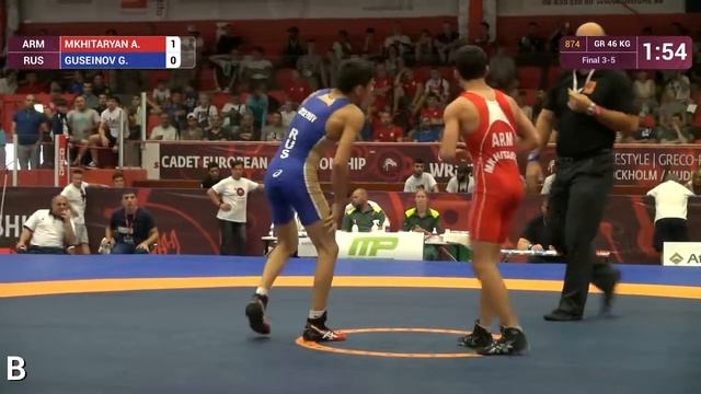 BRONZE GR - 46 kg: G. GUSEINOV (RUS) df. A. MKHITARYAN (ARM), 3-2 смотреть онлайн