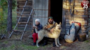 Все лето и осень в тайге с женой и двумя собаками. Жизнь вдали от цивилизации. Спускаемся до избы 35