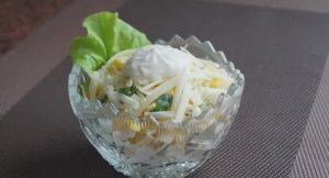 Салат из кукурузы с сыром «Нежность» #вкусно #быстро