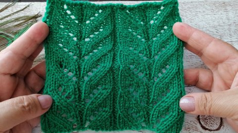 26// Ажурный узор спицами //Папоротник