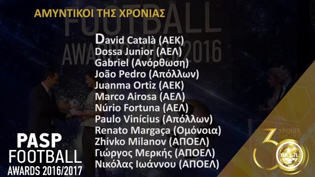 PASP FOOTBALL AWARDS 2016 17 Teaser Αμυντικοί смотреть онлайн