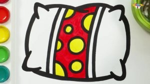 Рисование рисунков подушки, раскрашивание и раскраска для детей, малышей Давайте рисовать вместе