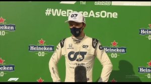 Gasly wins the 2020 Italian Grand Prix. Reactions and podium. Sainz P2 and Stroll P3.