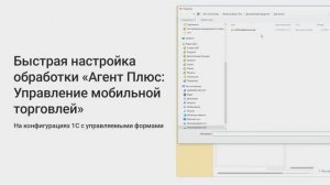 Быстрая настройка обработки «Агент Плюс: УМТ» на конфигурациях 1С с управляемыми формами