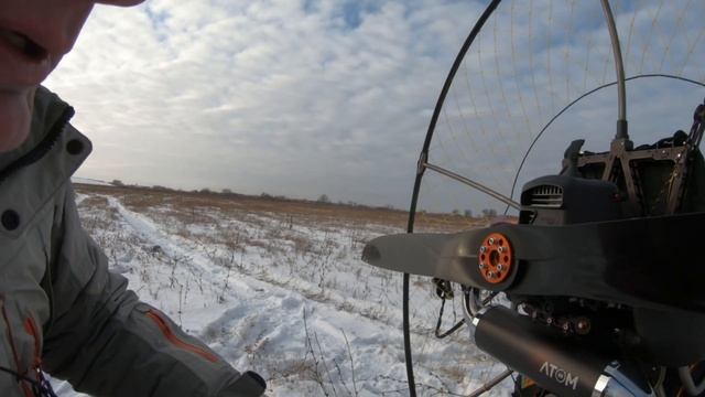 Мотопараплан! Взлёт и посадка зимой! Обзор техники!