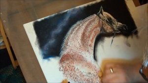 Fast drawing - Arabian horse in soft pastels