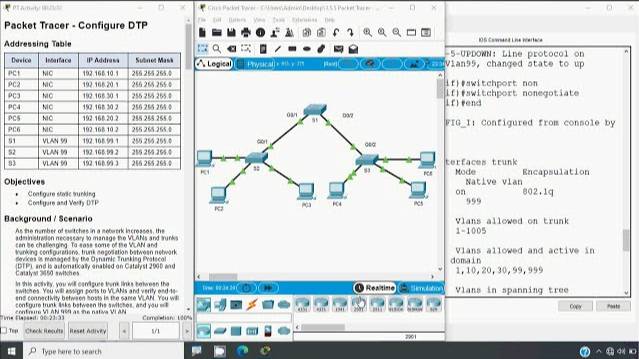 3.5.5 Packet Tracer - Configure DTP смотреть онлайн