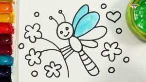 Рисование радужных цветов, живопись и раскраски для детей, малышей! Давайте рисовать, раскрашиваем