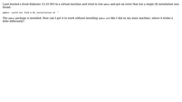 `qdbus` cannot be called in Kubuntu Saucy смотреть онлайн