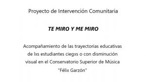 Proyecto de intervención comunitaria Te miro y me miro. Pilar Mazzino