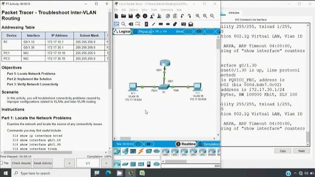 4.4.8 Packet Tracer - Troubleshoot Inter VLAN Routing смотреть онлайн