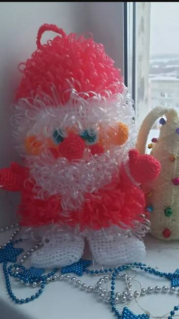 🎅Вязание мочалки _Дед мороз ❄🎅