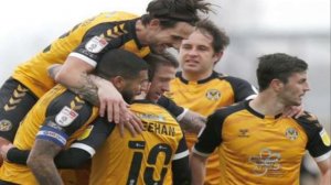 KEVIN ELLISON NEWPORT COUNTY STRIKER ABUSES  MORECAMBE MANAGER DEREK ADAMS AFTER SCORING