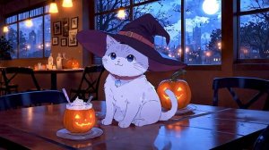 Halloween Coffee Shop 🎃 Night Lofi Songs With Halloween Ambience To Wait For Halloween