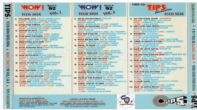 WOW THATS 92 VOL-2 II HIT SONGS OF 90 II MD.AZIZ,PANKAJ UDHASH,KUMAR SANU,LATA,ASHA,ALKA,KAVITA,