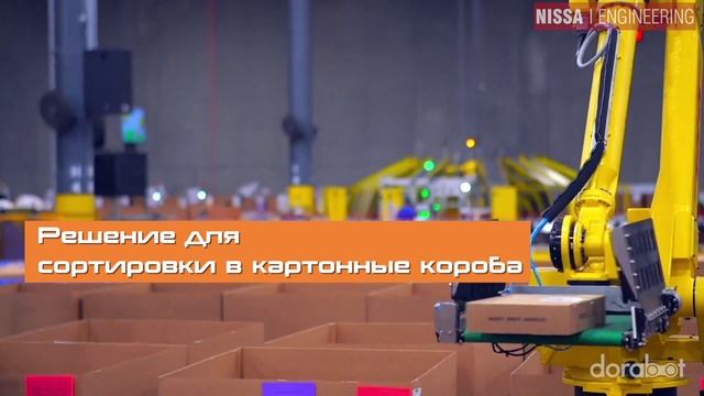 DoraSorter сортировка посылок манипулятором в мешки и в короба