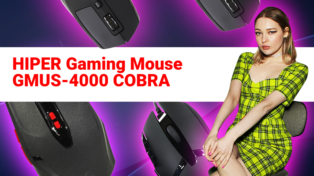 НИКС Компьютерный Супермаркет: видео про Проводная Мышь HIPER Gaming Mouse GMUS-4000 COBRA Черный