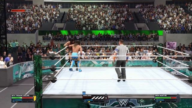 WWE 2K24 - Drew McIntyre vs. Seth Rollins - John Cena Special Guest Referee Match | PC [4K60]